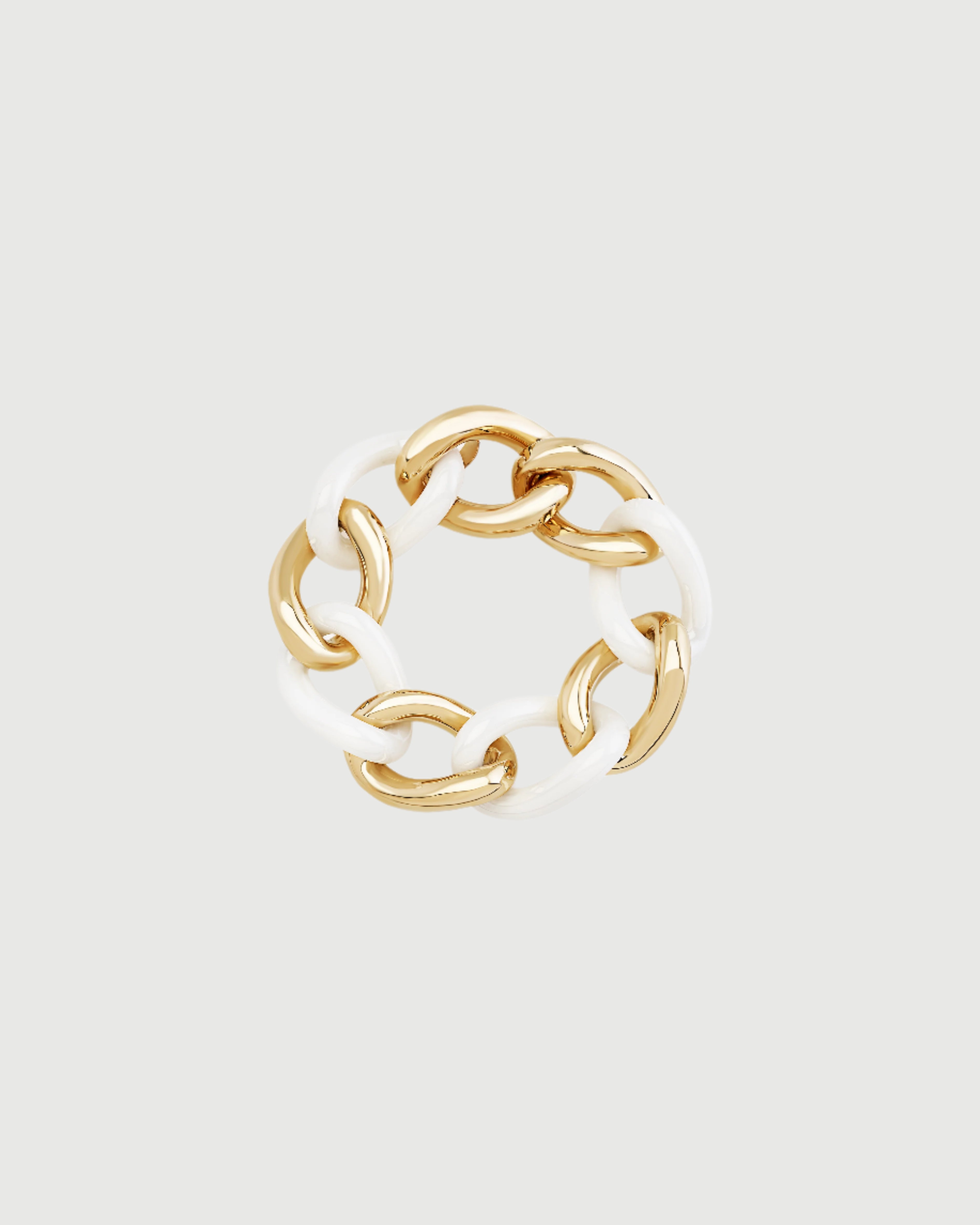 White Ceramic with Yellow Gold Bracelet