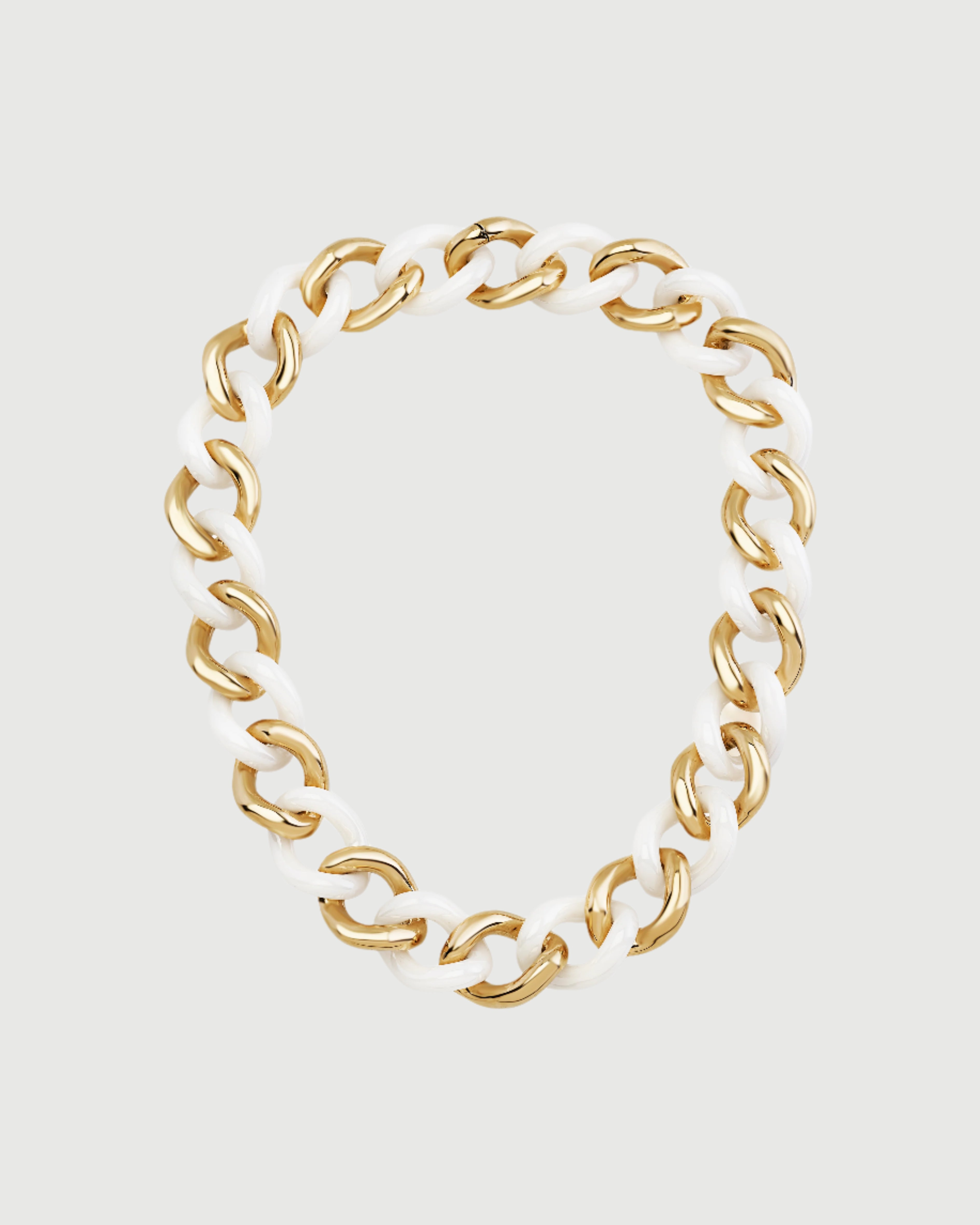 White Ceramic with Yellow Gold Necklace