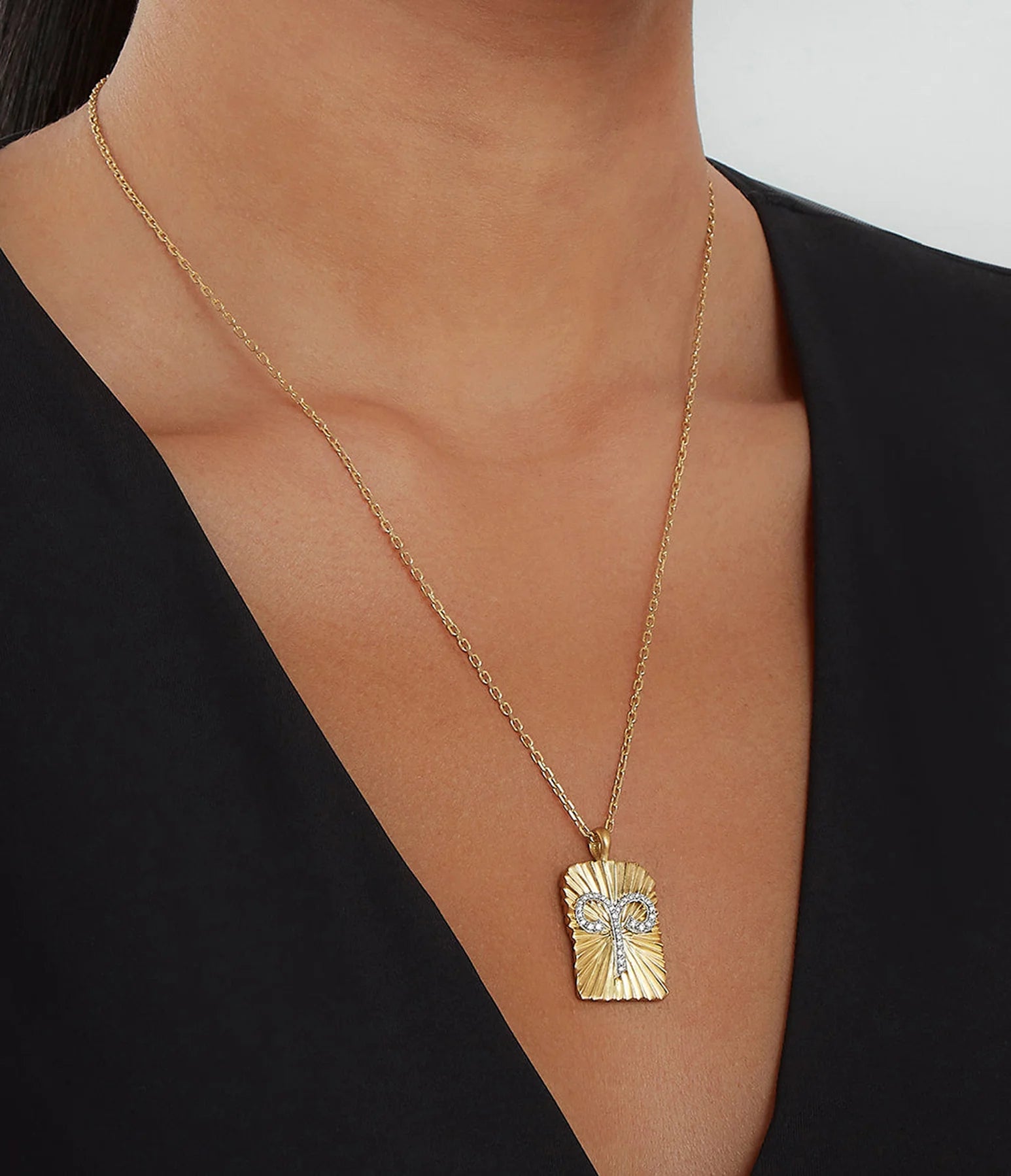 DAVID WEBB - Aries Zodiac Pendant Necklace, Diamonds