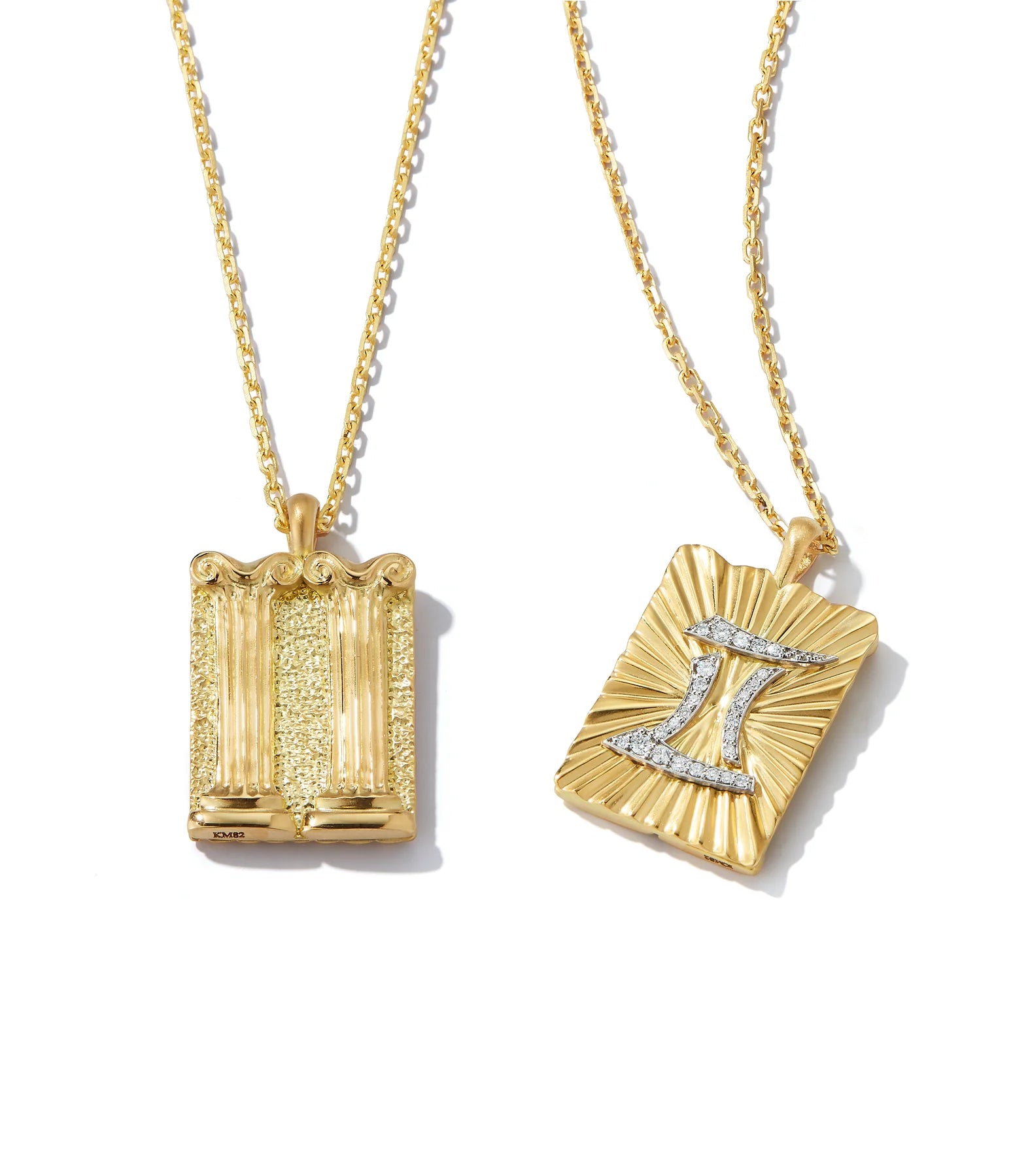 DAVID WEBB - Gemini Zodiac Pendant Necklace, Diamonds