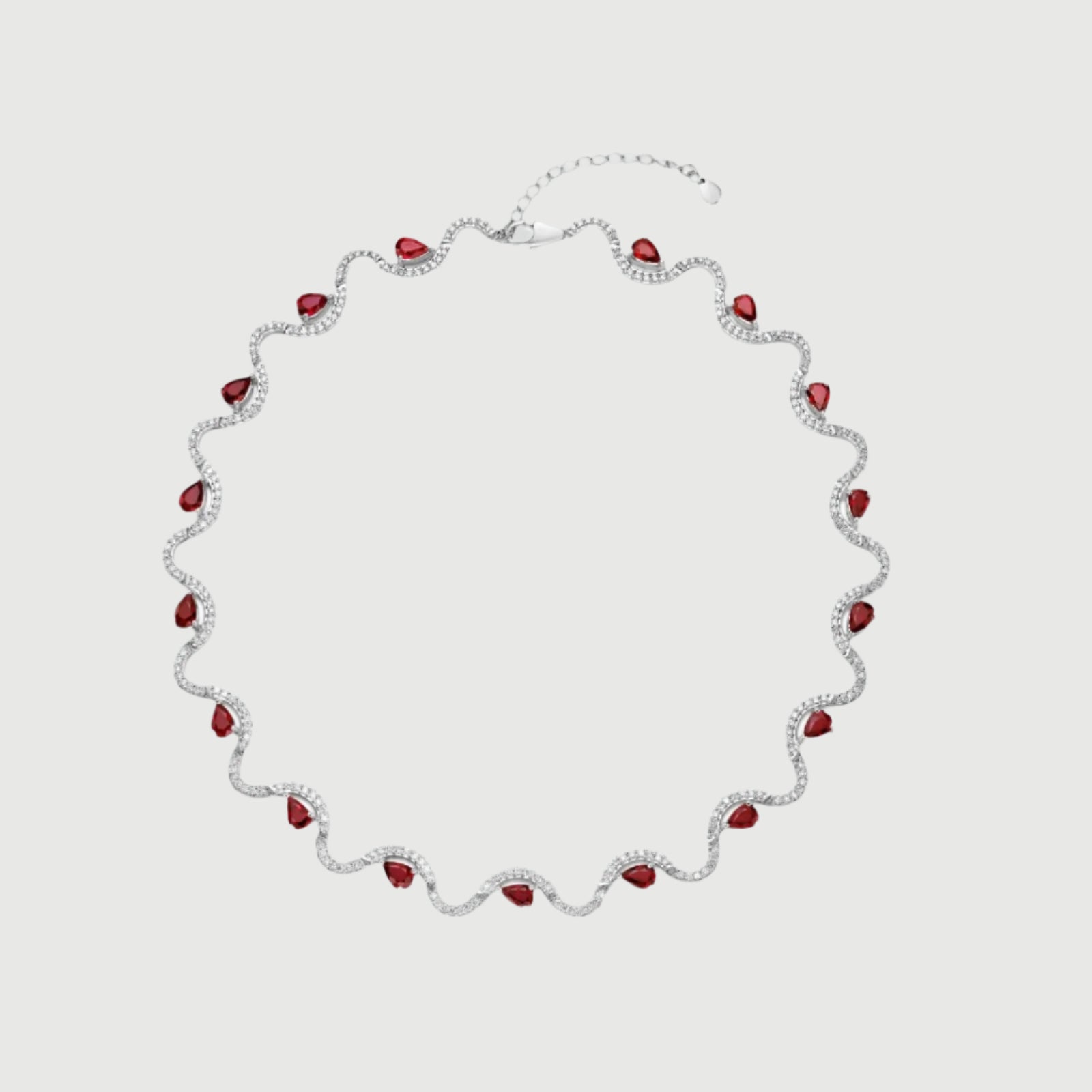 Pear Shape Ruby Necklace