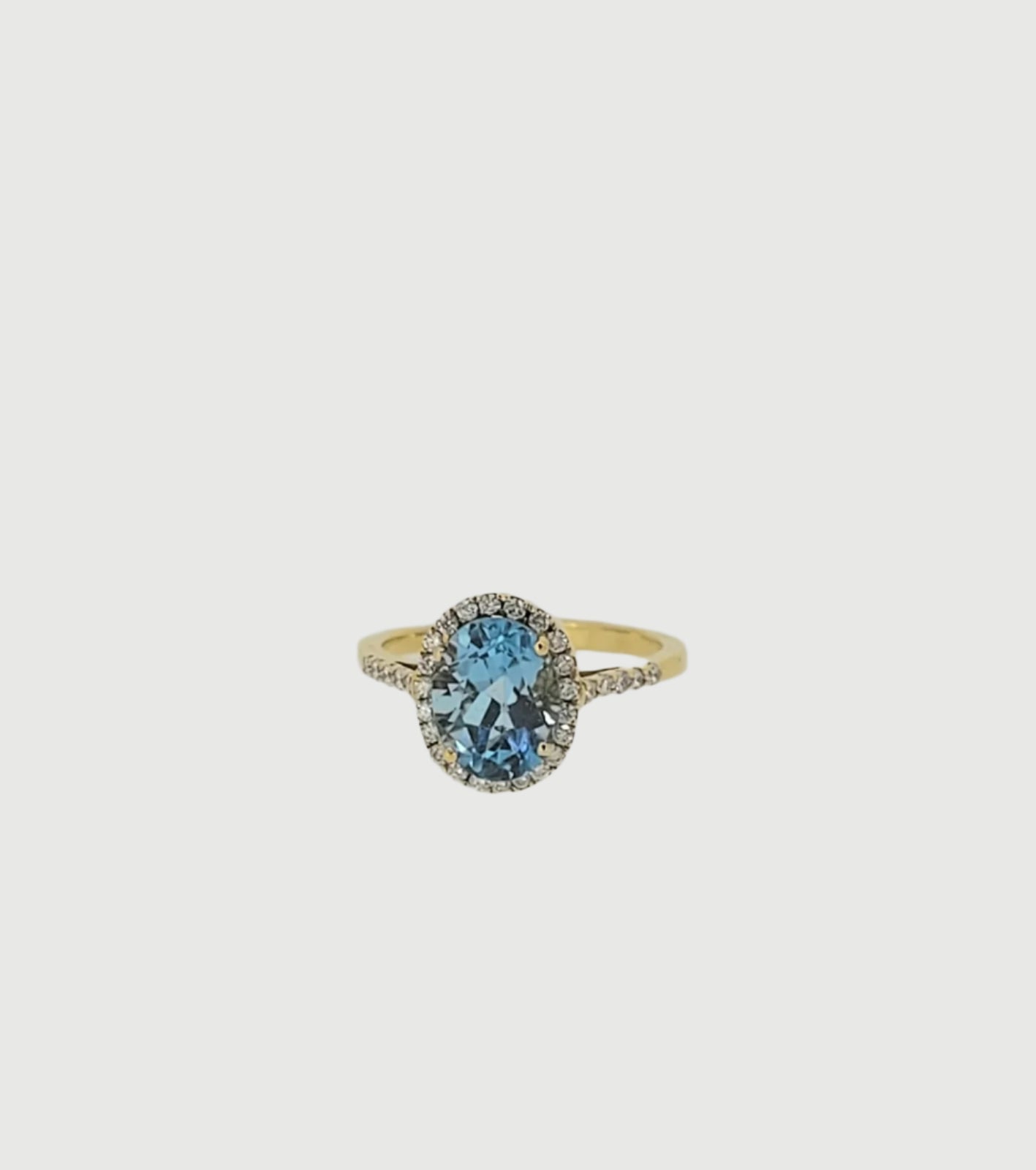MIAMOON - RING WITH BLUE TOPAZ and DIAMOND